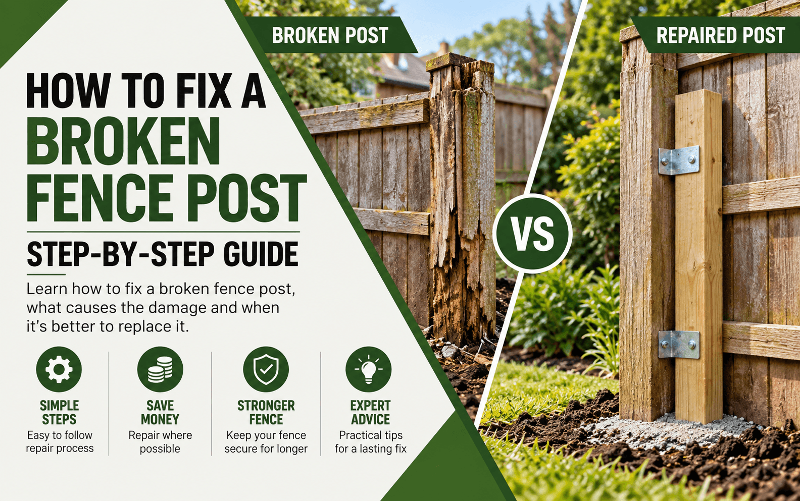 How to Fix a Broken Fence Post